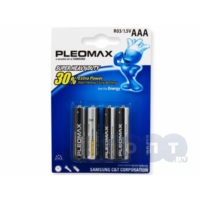 Батарейка PLEOMAX R03 BL4 ALKALINE/40